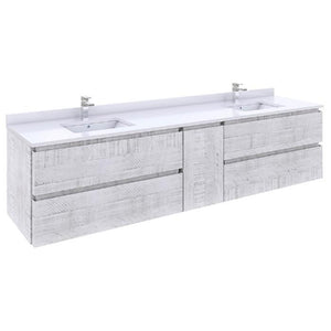 Fresca Formosa 84" Ash Wall Hung Double Sink Modern Bathroom Vanity | FCB31-361236RWH-CWH-U FCB31-361236RWH-CWH-U