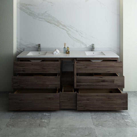Image of Fresca Formosa 84" Floor Standing Double Sink Bathroom Cabinet FCB31-361236ACA-FC-CWH-U