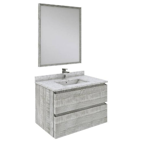 Image of Fresca Formosa Modern 30" Ash Wall Hung Single Sink Vanity Set | FVN3130ASH FVN3130RWH