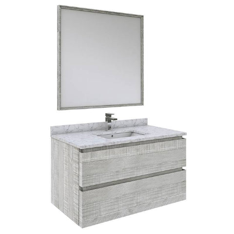 Image of Fresca Formosa Modern 36" Ash Wall Hung Single Sink Vanity Set | FVN3136ASH FVN3136ASH