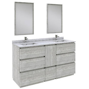 Fresca Formosa Modern 60" Ash Floor Standing Double Sink Vanity Set | FVN31-241224ASH-FC FVN31-241224ASH-FC