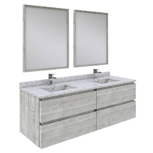 Fresca Formosa Modern 60" Ash Wall Hung Double Sink Vanity Set | FVN31-3030ASH FVN31-3030RWH
