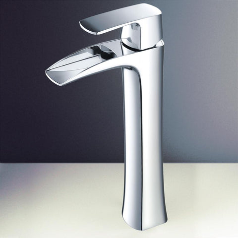 Image of Fresca Fortore Single Hole Vessel Mount Bathroom Vanity Faucet - Chrome FFT3072CH