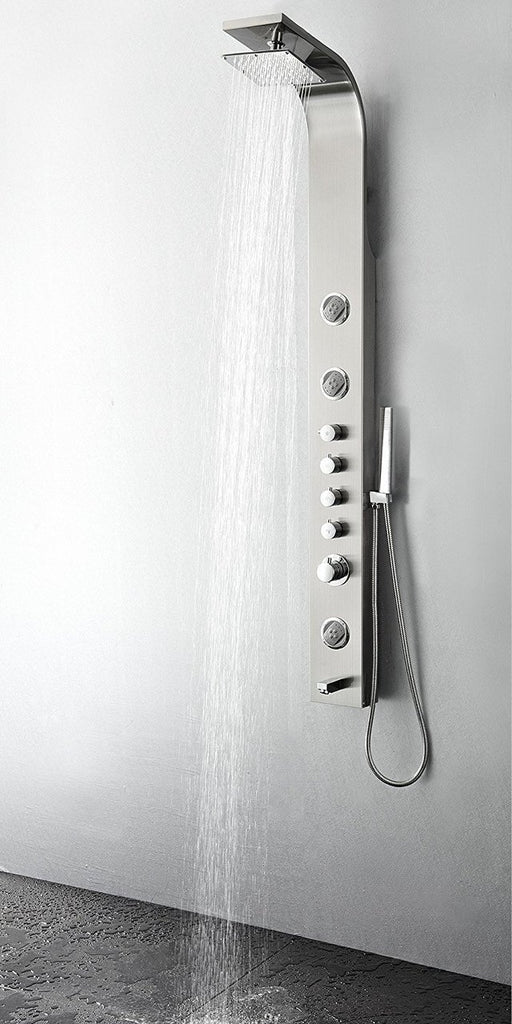 Fresca Geona Stainless Steel (Brushed Silver) Thermostatic Shower Massage Panel FSP8009BS