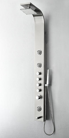 Image of Fresca Geona Stainless Steel (Brushed Silver) Thermostatic Shower Massage Panel FSP8009BS