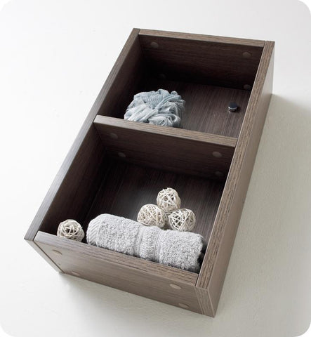Image of Fresca Gray Oak Bathroom Linen Side Cabinet w/ 2 Open Storage Areas FST8092GO