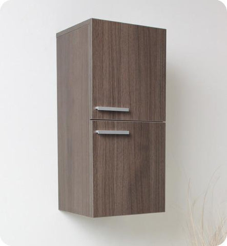 Image of Fresca Gray Oak Bathroom Linen Side Cabinet w/ 2 Storage Areas FST8091GO