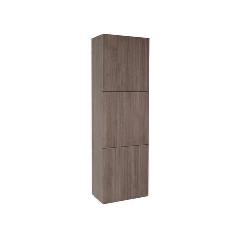 Image of Fresca Gray Oak Bathroom Linen Side Cabinet w/ 3 Large Storage Areas FST8090GO