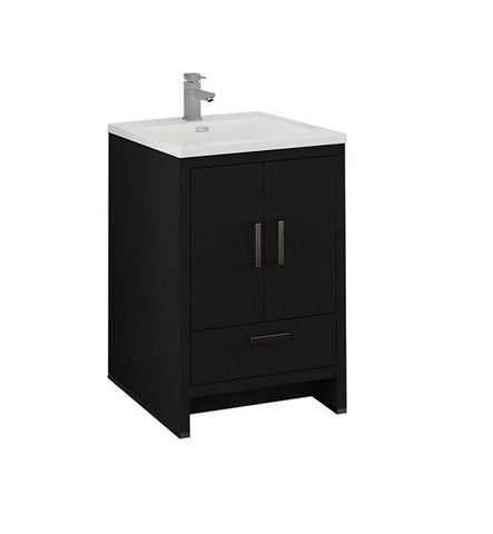 Image of Fresca Imperia 24" Dark Gray Oak Free Standing Modern Bathroom Cabinet w/ Integrated Sink | FCB9424DGO-I