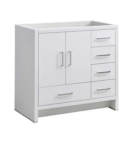 Image of Fresca Imperia 36" Glossy White Free Standing Modern Bathroom Cabinet - Right Version | FCB9436WH-R