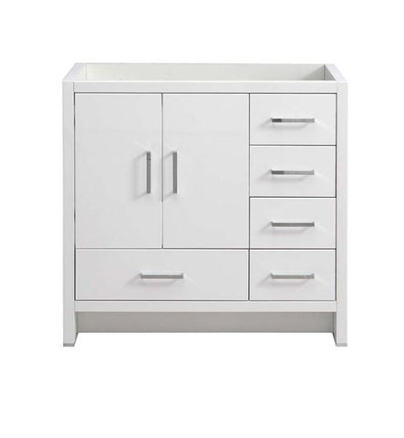 Image of Fresca Imperia 36" Glossy White Free Standing Modern Bathroom Cabinet - Right Version | FCB9436WH-R