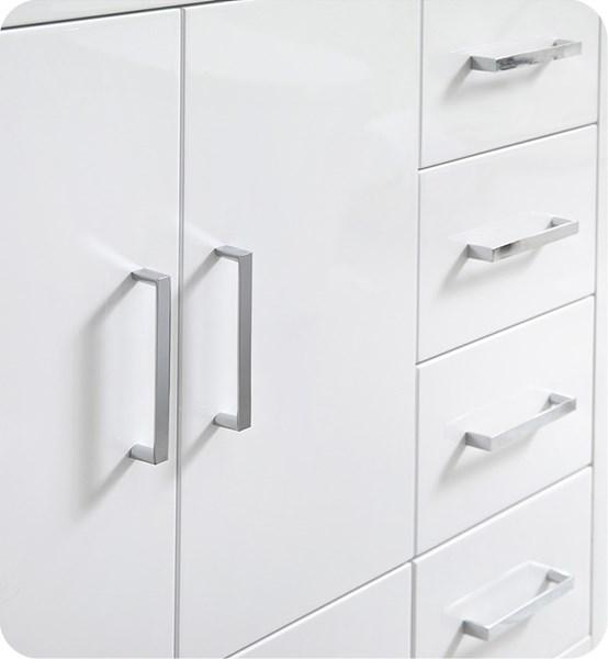 Fresca Imperia 36" Glossy White Free Standing Modern Bathroom Cabinet w/ Integrated Sink - Right Version | FCB9436WH-R-I