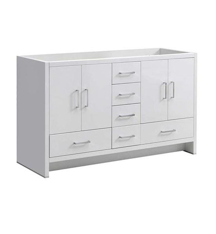 Image of Fresca Imperia 60" Glossy White Free Standing Double Sink Modern Bathroom Cabinet | FCB9460WH-D