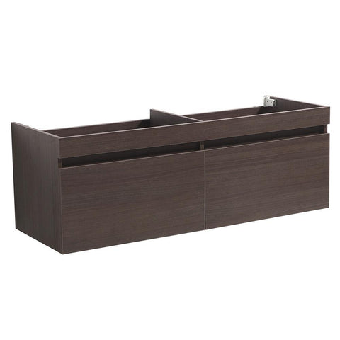 Image of Fresca Largo 57" Gray Oak Modern Double Sink Bathroom Cabinet FCB8040GO