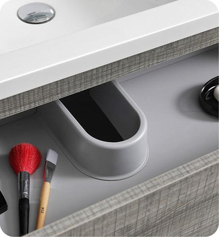 Image of Fresca Lazzaro 24" Glossy Ash Gray Free Standing Modern Bathroom Cabinet w/ Integrated Sink | FCB9324HA-I