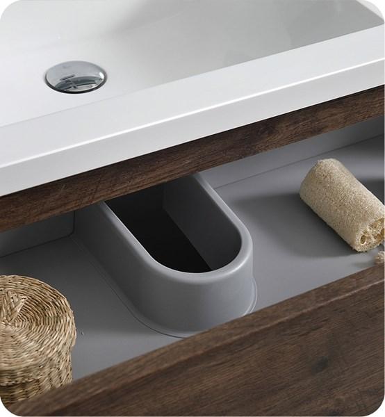 Fresca Lazzaro 24" Rosewood Free Standing Modern Bathroom Cabinet w/ Integrated Sink | FCB9324RW-I