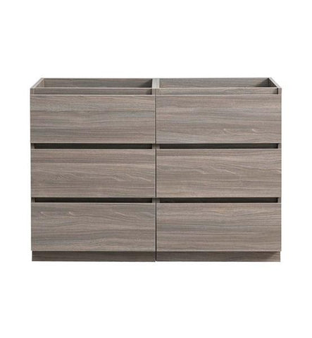 Image of Fresca Lazzaro 48" Gray Wood Free Standing Double Sink Modern Bathroom Cabinet | FCB93-2424MGO-D