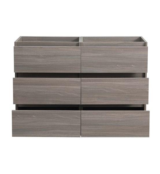 Fresca Lazzaro 48" Gray Wood Free Standing Double Sink Modern Bathroom Cabinet | FCB93-2424MGO-D