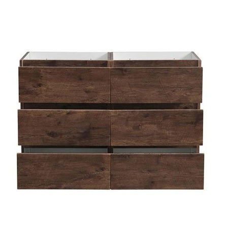 Image of Fresca Lazzaro 48" Rosewood Free Standing Double Sink Modern Bathroom Cabinet | FCB93-2424RW-D