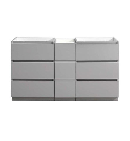 Image of Fresca Lazzaro 60" Gray Free Standing Double Sink Modern Bathroom Cabinet | FCB93-241224GR-D