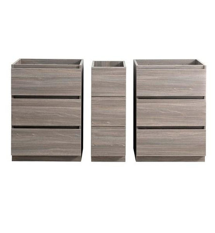 Fresca Lazzaro 60" Gray Wood Free Standing Double Sink Modern Bathroom Cabinet | FCB93-241224MGO-D