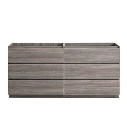 Image of Fresca Lazzaro 60" Gray Wood Free Standing Double Sink Modern Bathroom Cabinet | FCB93-3030MGO-D