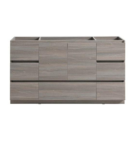 Image of Fresca Lazzaro 60" Gray Wood Free Standing Single Sink Modern Bathroom Cabinet | FCB9360MGO-S