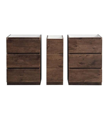 Image of Fresca Lazzaro 60" Rosewood Free Standing Double Sink Modern Bathroom Cabinet | FCB93-241224RW-D