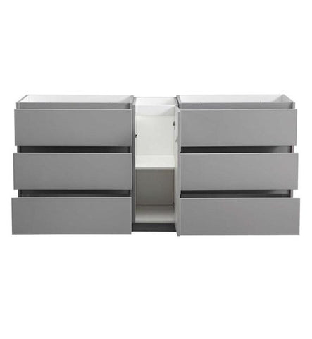Image of Fresca Lazzaro 72" Gray Free Standing Double Sink Modern Bathroom Cabinet | FCB93-301230GR-D