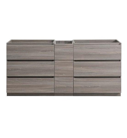 Image of Fresca Lazzaro 72" Gray Wood Free Standing Double Sink Modern Bathroom Cabinet | FCB93-301230MGO-D
