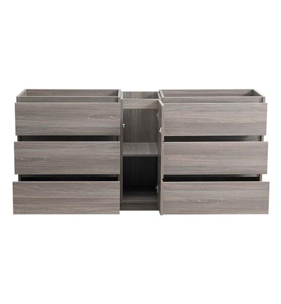 Fresca Lazzaro 72" Gray Wood Free Standing Double Sink Modern Bathroom Cabinet | FCB93-301230MGO-D