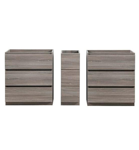 Image of Fresca Lazzaro 72" Gray Wood Free Standing Double Sink Modern Bathroom Cabinet | FCB93-301230MGO-D