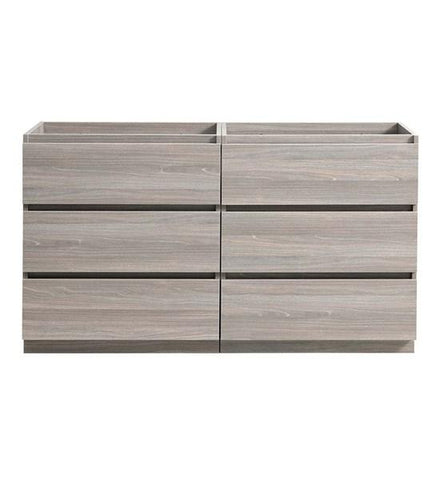Image of Fresca Lazzaro 72" Gray Wood Free Standing Double Sink Modern Bathroom Cabinet | FCB93-3636MGO-D