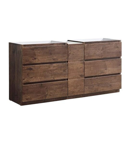 Image of Fresca Lazzaro 72" Rosewood Free Standing Double Sink Modern Bathroom Cabinet | FCB93-301230RW-D