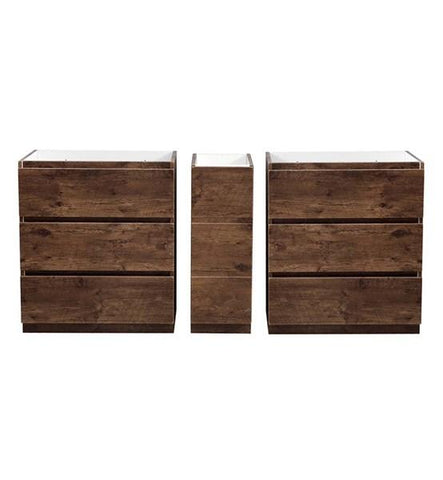 Image of Fresca Lazzaro 72" Rosewood Free Standing Double Sink Modern Bathroom Cabinet | FCB93-301230RW-D