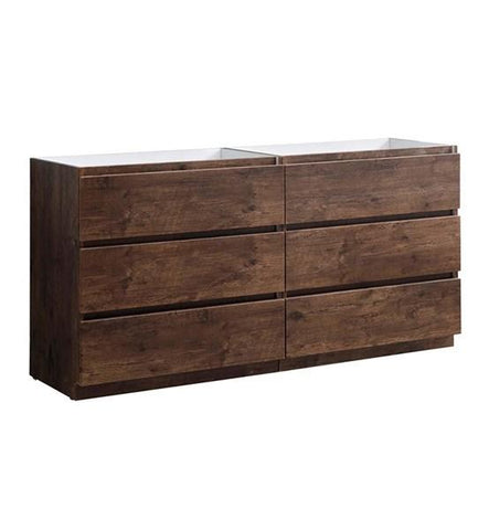 Image of Fresca Lazzaro 72" Rosewood Free Standing Double Sink Modern Bathroom Cabinet | FCB93-3636RW-D