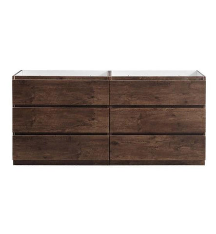 Image of Fresca Lazzaro 72" Rosewood Free Standing Double Sink Modern Bathroom Cabinet | FCB93-3636RW-D