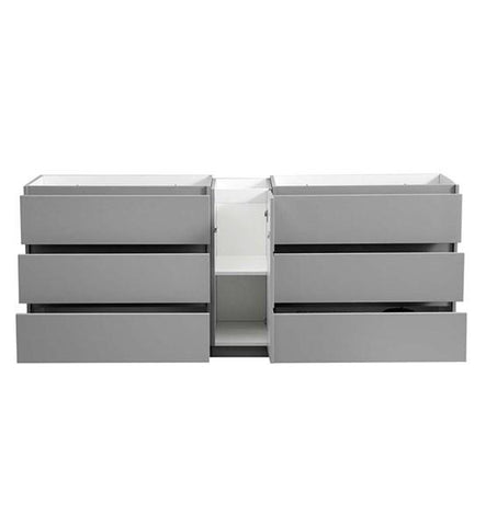 Fresca Lazzaro 84" Gray Free Standing Double Sink Modern Bathroom Cabinet | FCB93-361236GR-D