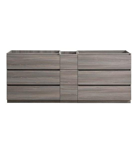 Image of Fresca Lazzaro 84" Gray Wood Free Standing Double Sink Modern Bathroom Cabinet | FCB93-361236MGO-D