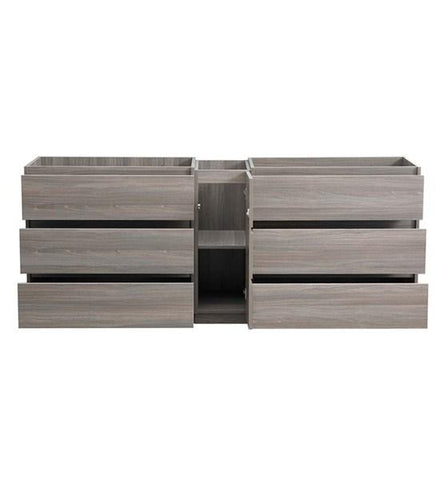 Image of Fresca Lazzaro 84" Gray Wood Free Standing Double Sink Modern Bathroom Cabinet | FCB93-361236MGO-D