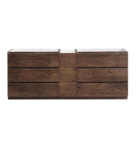 Image of Fresca Lazzaro 84" Rosewood Free Standing Double Sink Modern Bathroom Cabinet | FCB93-361236RW-D