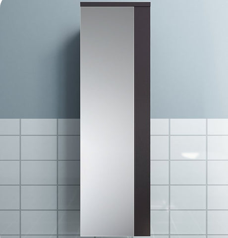 Image of Fresca Linen Side Cabinet, Mirror Door + 3 Shelves in Espresso | FST6163ES