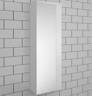 Fresca Linen Side Cabinet, Mirror Door + 3 Shelves in White | FST6163WH