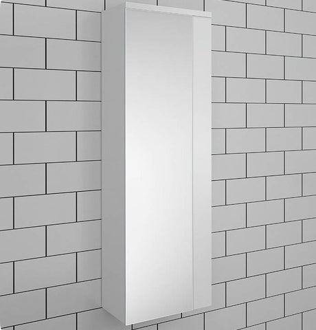 Image of Fresca Linen Side Cabinet, Mirror Door + 3 Shelves in White | FST6163WH FST6163WH