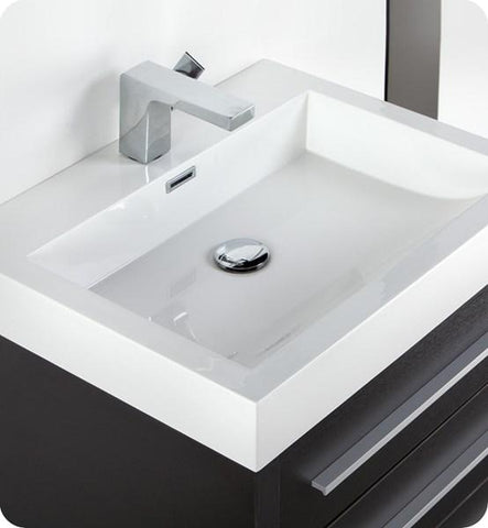 Image of Fresca Livello 24" Black Modern Bathroom Vanity w/ Medicine Cabinet | FVN8024BW