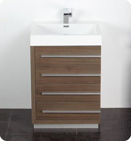 Image of Fresca Livello 24" Gray Oak Modern Bathroom Vanity w/ Medicine Cabinet | FVN8024GO