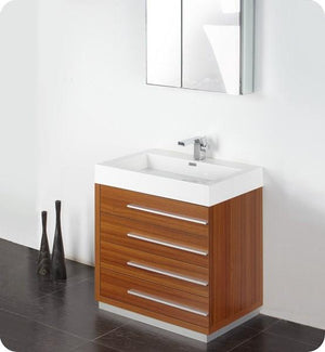 Fresca Livello 30" Teak Modern Bathroom Vanity w/ Medicine Cabinet | FVN8030TK FVN8030TK