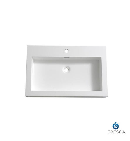 Image of Fresca Livello 30" White Integrated Sink / Countertop FVS8030WH