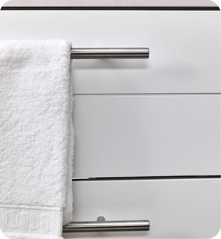 Image of Fresca Lucera 24" White Wall Hung Modern Bathroom Cabinet w/ Top & Undermount Sink | FCB6124WH-UNS-CWH-U FCB6124WH-UNS-CWH-U