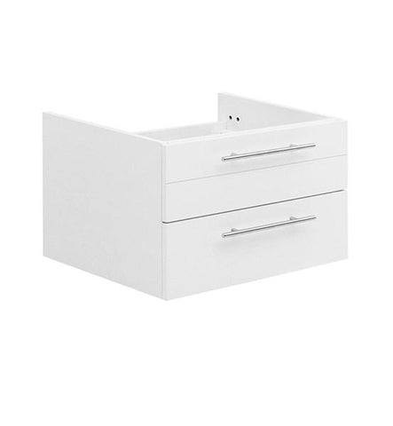 Image of Fresca Lucera 24" White Wall Hung Undermount Sink Modern Bathroom Cabinet | FCB6124WH-UNS FCB6124WH-UNS